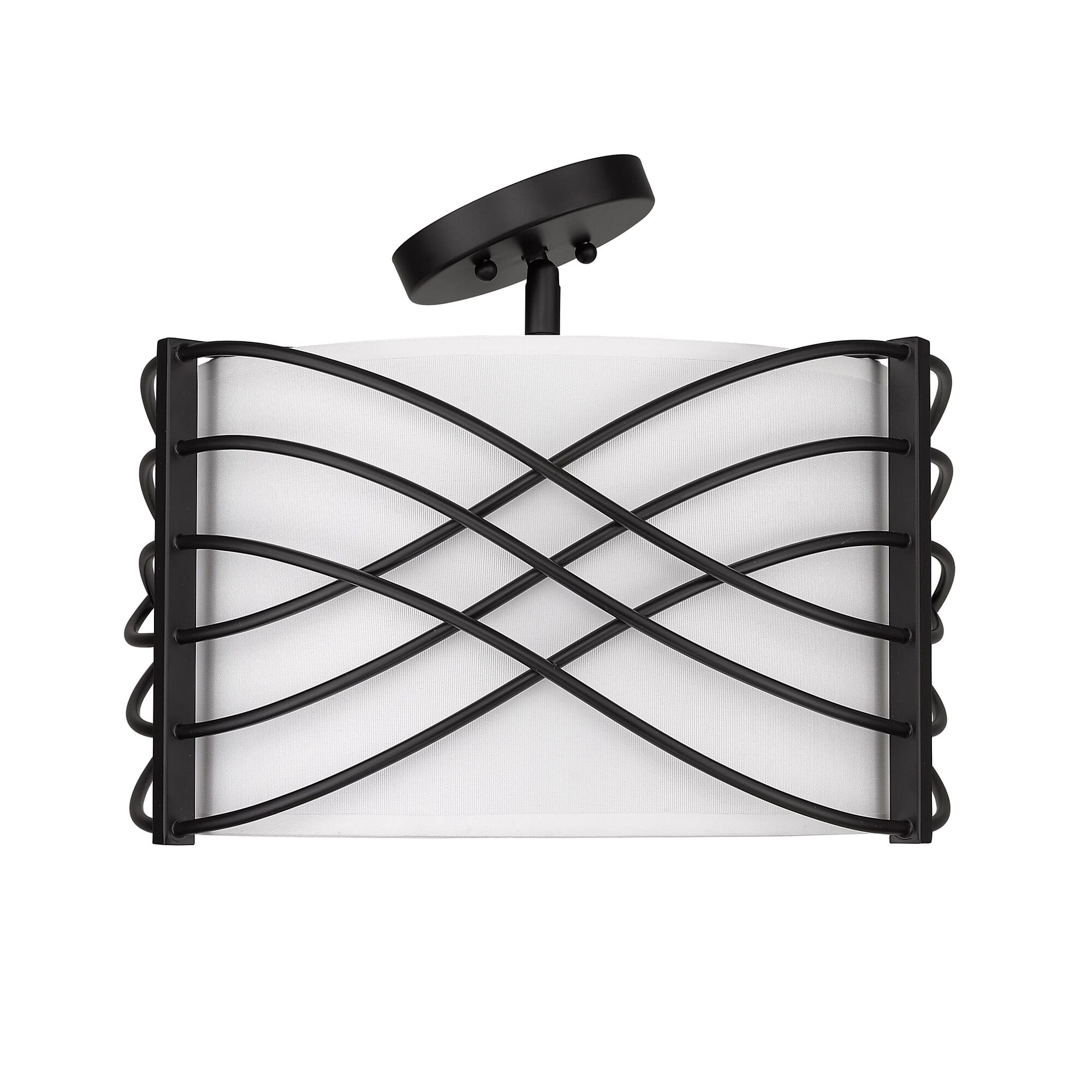 Golden Zara 3 Light Ceiling Light in Matte Black