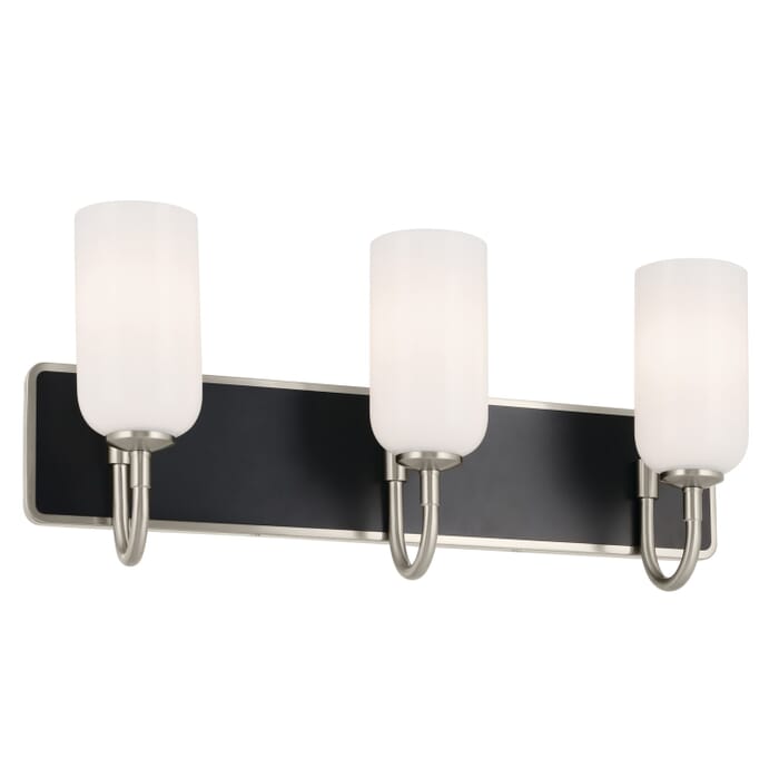 Solia 3-Light Bathroom Vanity Light in Brushed Nickel Solia 3-Light Bathroom Vanity Light in Brushed Nickel