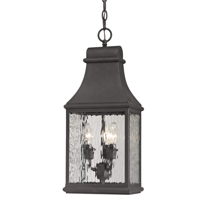 Forged Jefferson 3-Light Outdoor Pendant in Charcoal Forged Jefferson 3-Light Outdoor Pendant in Charcoal