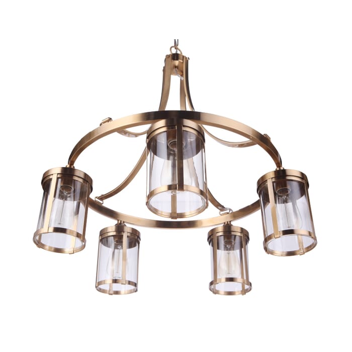 Craftmade Elliot 5-Light Chandelier in Satin Brass Craftmade Elliot 5-Light Chandelier in Satin Brass