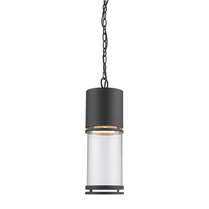 Z-Lite Luminata 1-Light Outdoor Chain Mount Ceiling Fixture Light In Black Z-Lite Luminata 1-Light Outdoor Chain Mount Ceiling Fixture Light In Black