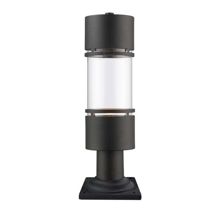 Z-Lite Luminata 1-Light Outdoor Pier Mounted Fixture Light In Black Z-Lite Luminata 1-Light Outdoor Pier Mounted Fixture Light In Black