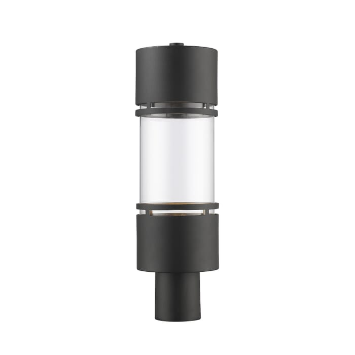Z-Lite Luminata 1-Light Outdoor Post Mount Fixture Light In Black Z-Lite Luminata 1-Light Outdoor Post Mount Fixture Light In Black