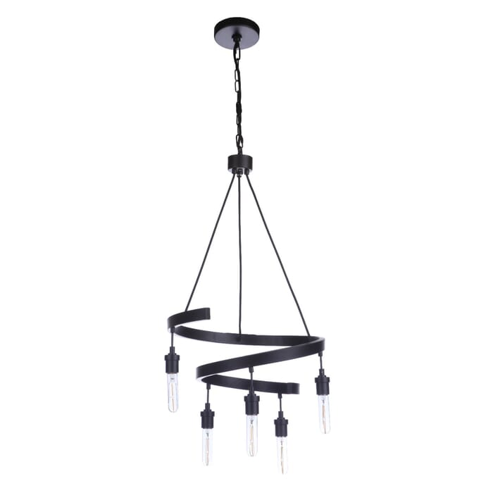Craftmade Tranquil 5-Light Chandelier in Flat Black Craftmade Tranquil 5-Light Chandelier in Flat Black