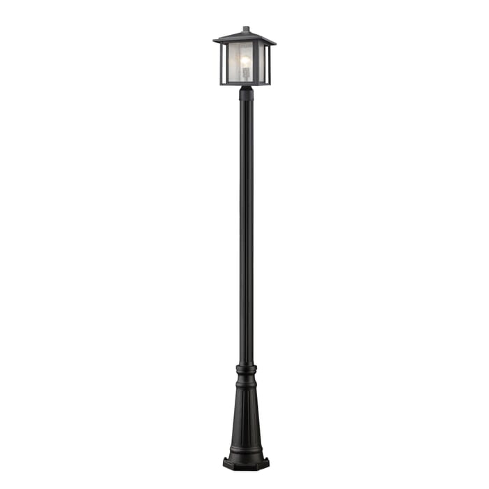 Z-Lite Aspen 1-Light Outdoor Post Mounted Fixture Light In Black Z-Lite Aspen 1-Light Outdoor Post Mounted Fixture Light In Black