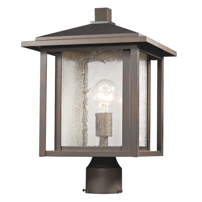 Z-Lite Aspen 1-Light Outdoor Post Mount Fixture Light In Oil Rubbed Bronze Z-Lite Aspen 1-Light Outdoor Post Mount Fixture Light In Oil Rubbed Bronze