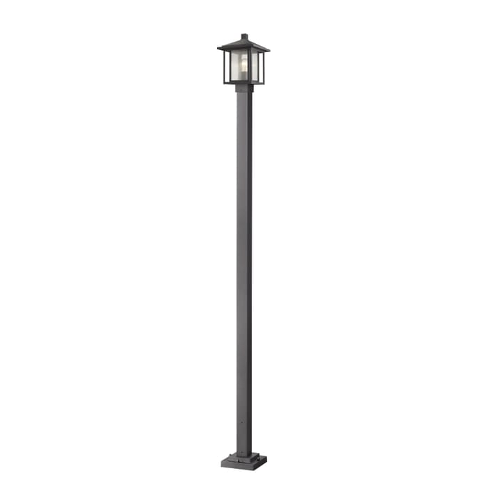 Z-Lite Aspen 1-Light Outdoor Post Mounted Fixture Light In Black Z-Lite Aspen 1-Light Outdoor Post Mounted Fixture Light In Black