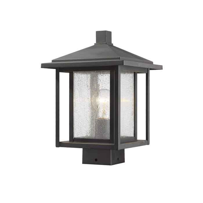 Z-Lite Aspen 1-Light Outdoor Post Mount Fixture Light In Oil Rubbed Bronze Z-Lite Aspen 1-Light Outdoor Post Mount Fixture Light In Oil Rubbed Bronze
