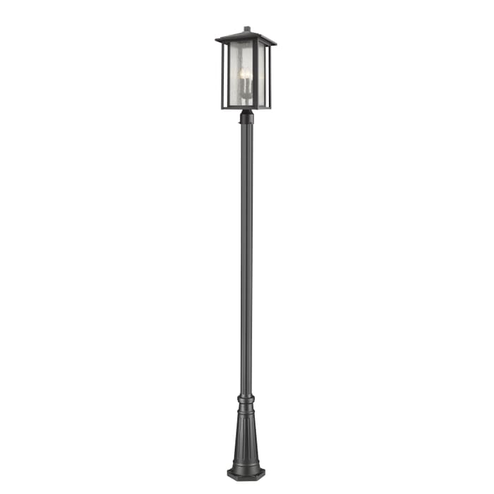 Z-Lite Aspen 3-Light Outdoor Post Mounted Fixture Light In Black Z-Lite Aspen 3-Light Outdoor Post Mounted Fixture Light In Black