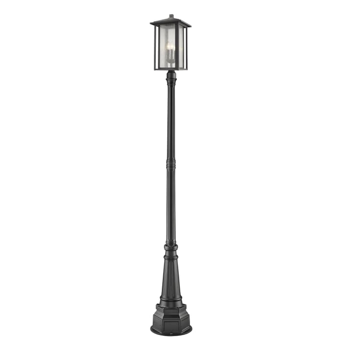 Z-Lite Aspen 3-Light Outdoor Post Mounted Fixture Light In Black Z-Lite Aspen 3-Light Outdoor Post Mounted Fixture Light In Black