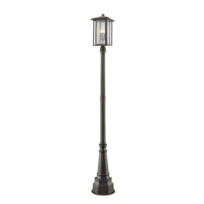 Z-Lite Aspen 3-Light Outdoor Post Mounted Fixture Light In Oil Rubbed Bronze Z-Lite Aspen 3-Light Outdoor Post Mounted Fixture Light In Oil Rubbed Bronze