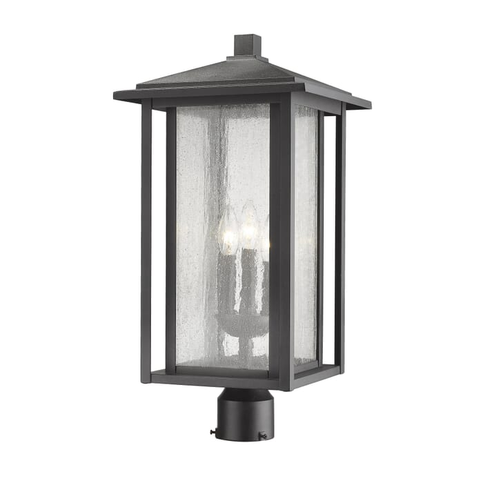 Z-Lite Aspen 3-Light Outdoor Post Mount Fixture Light In Black Z-Lite Aspen 3-Light Outdoor Post Mount Fixture Light In Black