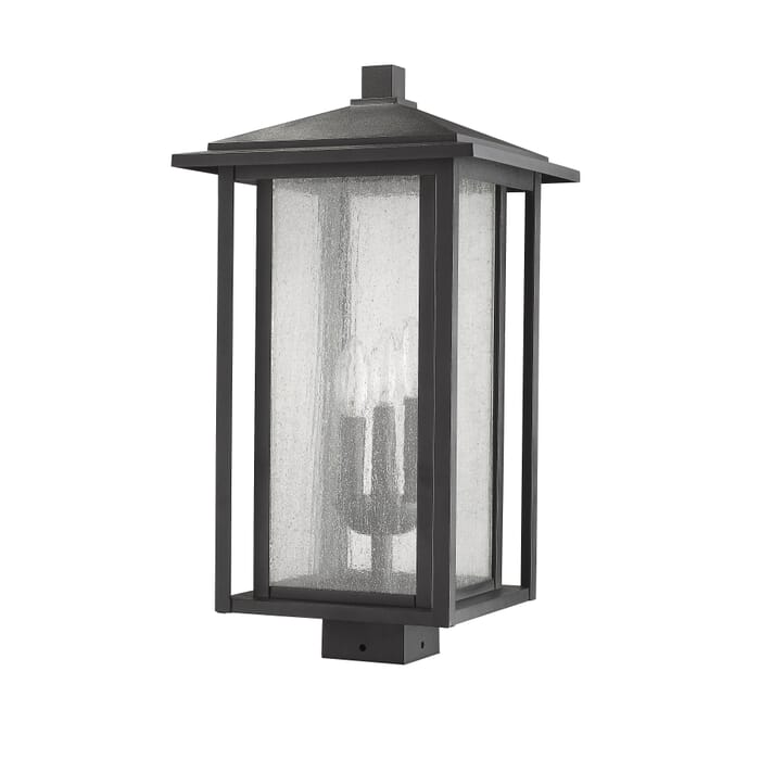 Z-Lite Aspen 3-Light Outdoor Post Mount Fixture Light In Black Z-Lite Aspen 3-Light Outdoor Post Mount Fixture Light In Black