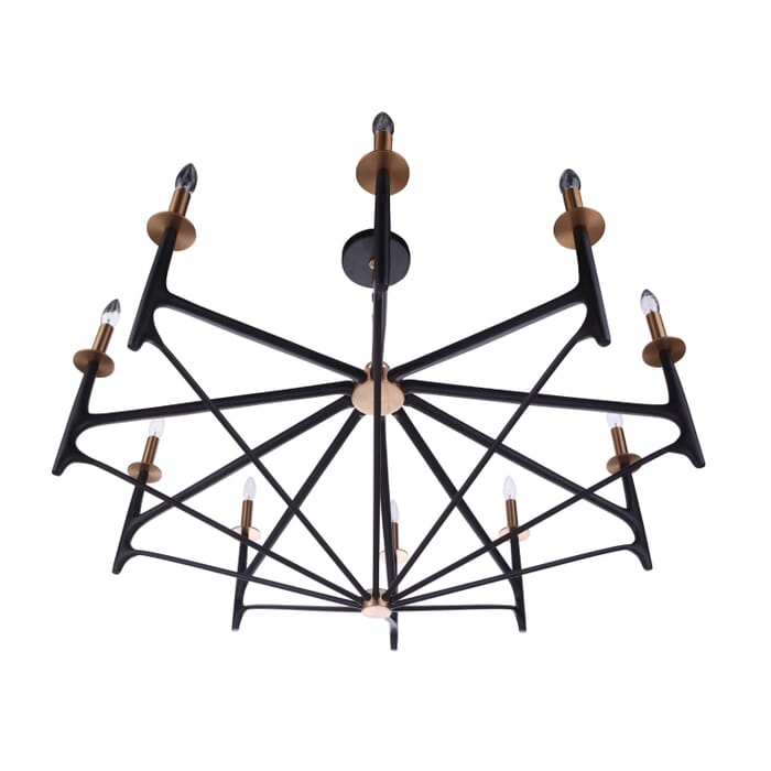 Craftmade The Reserve 10-Light Chandelier in Flat Black with Painted Nickel Craftmade The Reserve 10-Light Chandelier in Flat Black with Painted Nickel