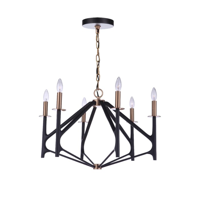 Craftmade The Reserve 6-Light Chandelier in Flat Black with Painted Nickel Craftmade The Reserve 6-Light Chandelier in Flat Black with Painted Nickel