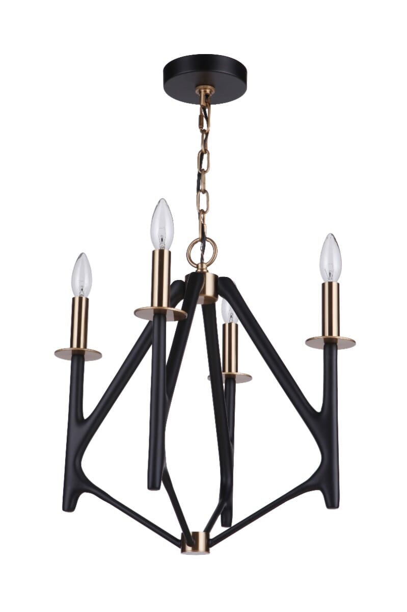 The Reserve 4-Light Foyer Light in Flat Black with Painted Nickel