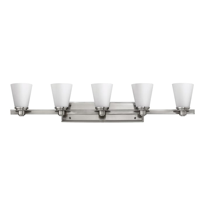 Hinkley Avon 5-Light Bathroom Vanity Light in Brushed Nickel Hinkley Avon 5-Light Bathroom Vanity Light in Brushed Nickel