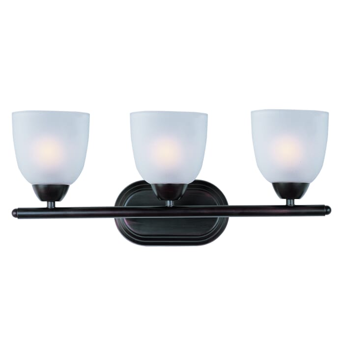 Axis 3-Light Bathroom Vanity Light in Oil Rubbed Bronze Axis 3-Light Bathroom Vanity Light in Oil Rubbed Bronze