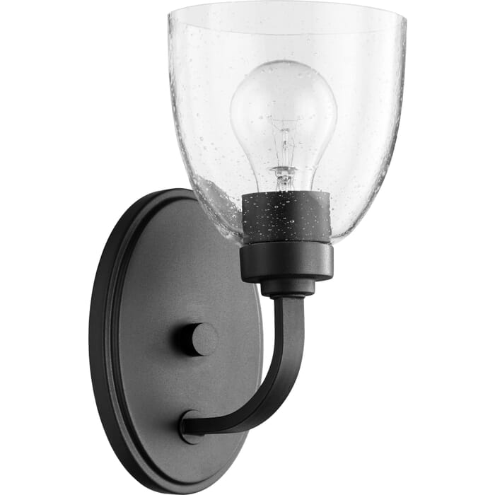 Quorum Reyes 10" Wall Sconce in Noir with Clear Quorum Reyes 10" Wall Sconce in Noir with Clear
