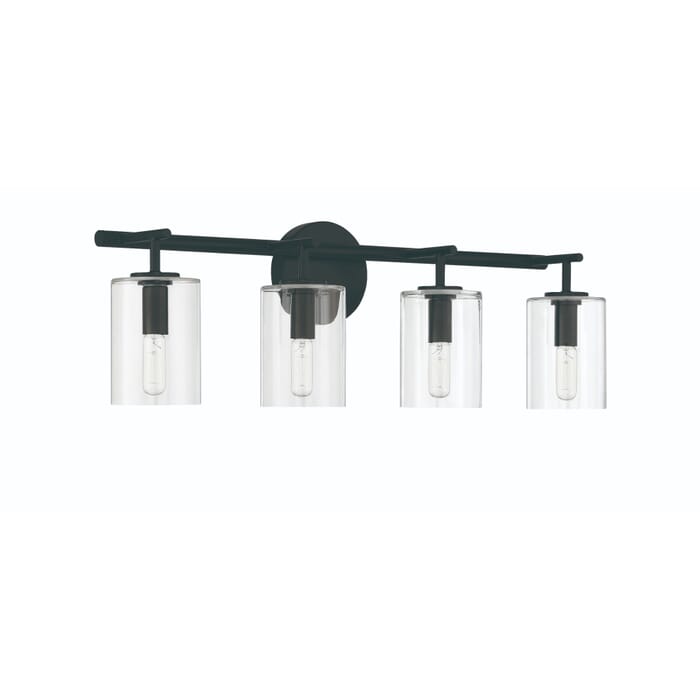 Craftmade Hailie 4-Light Bathroom Vanity Light in Flat Black Craftmade Hailie 4-Light Bathroom Vanity Light in Flat Black