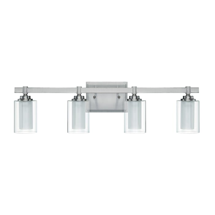 Celeste 4-Light Bathroom Vanity Light in Brushed Polished Nickel Celeste 4-Light Bathroom Vanity Light in Brushed Polished Nickel