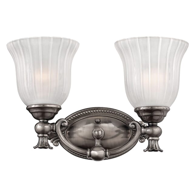 Hinkley Francoise 2 Light Bathroom Vanity In Polished Antique Nickel Lights Com Hinkley Francoise 2 Light Bathroom, Antique Bathroom Light Fixtures
