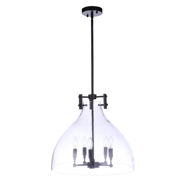 Craftmade Chardonnay 5-Light Pendant Light in Flat Black Craftmade Chardonnay 5-Light Pendant Light in Flat Black