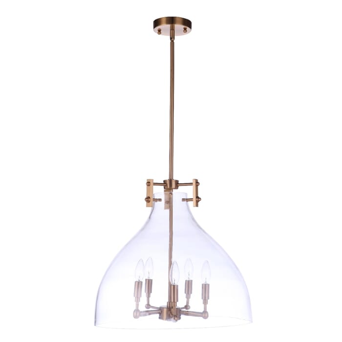 Craftmade Chardonnay 5-Light Pendant Light in Satin Brass Craftmade Chardonnay 5-Light Pendant Light in Satin Brass