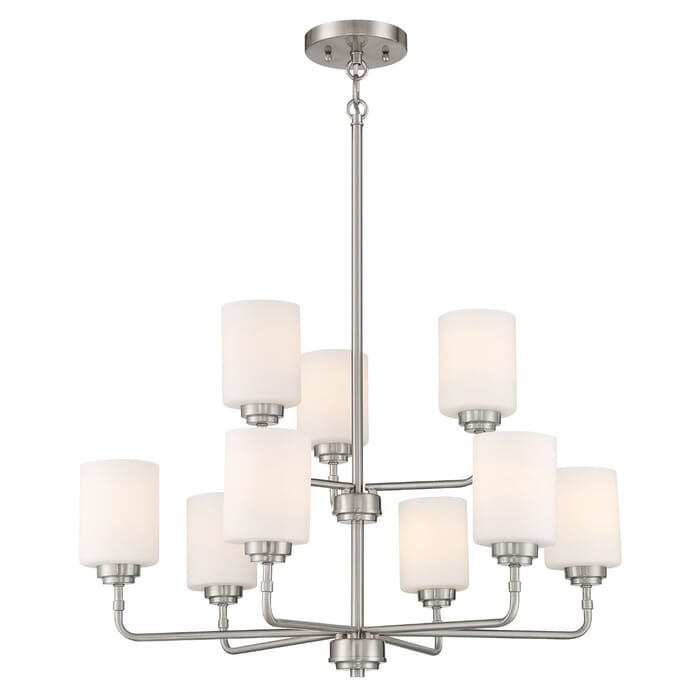 Craftmade Stowe 9-Light Chandelier in Brushed Polished Nickel Craftmade Stowe 9-Light Chandelier in Brushed Polished Nickel