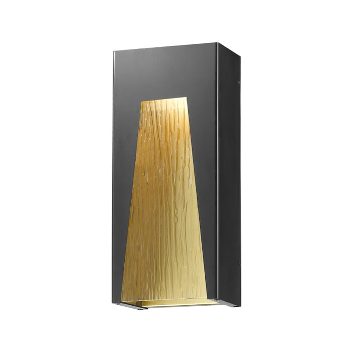 Z-Lite Millenial 1-Light Outdoor Wall Sconce In Black Gold Z-Lite Millenial 1-Light Outdoor Wall Sconce In Black Gold