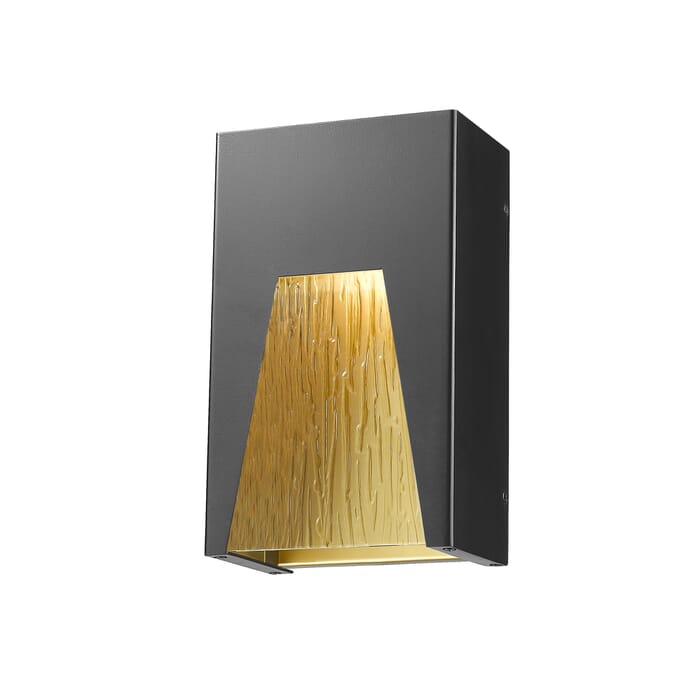 Z-Lite Millenial 1-Light Outdoor Wall Sconce In Black Gold Z-Lite Millenial 1-Light Outdoor Wall Sconce In Black Gold