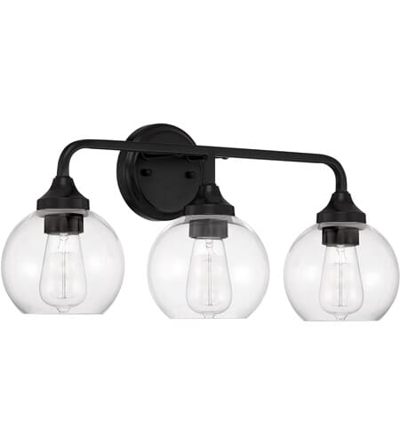 Craftmade Glenda 3-Light Bathroom Vanity Light in Flat Black