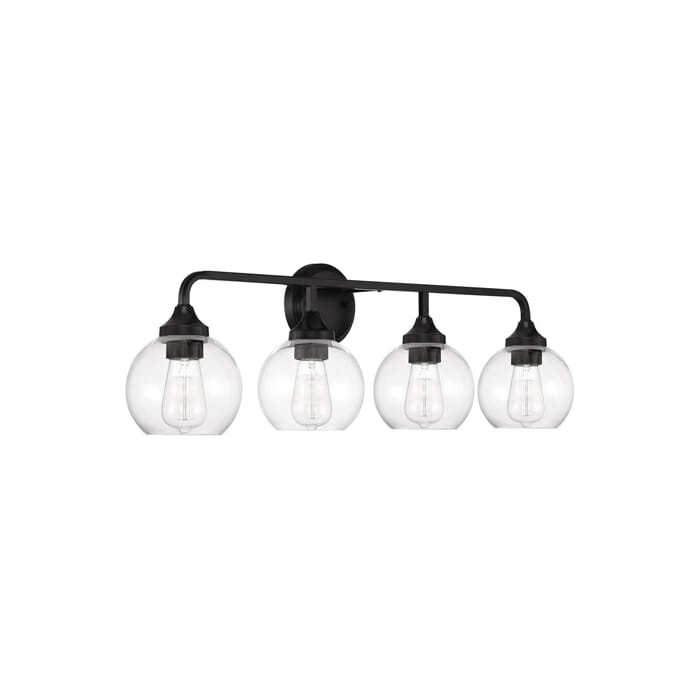 Craftmade Glenda 4-Light Bathroom Vanity Light in Flat Black Craftmade Glenda 4-Light Bathroom Vanity Light in Flat Black