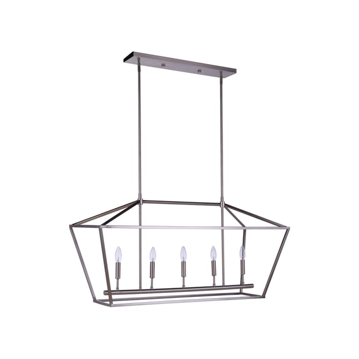 Craftmade Flynt II 5-Light Kitchen Island Light in Brushed Polished Nickel Craftmade Flynt II 5-Light Kitchen Island Light in Brushed Polished Nickel