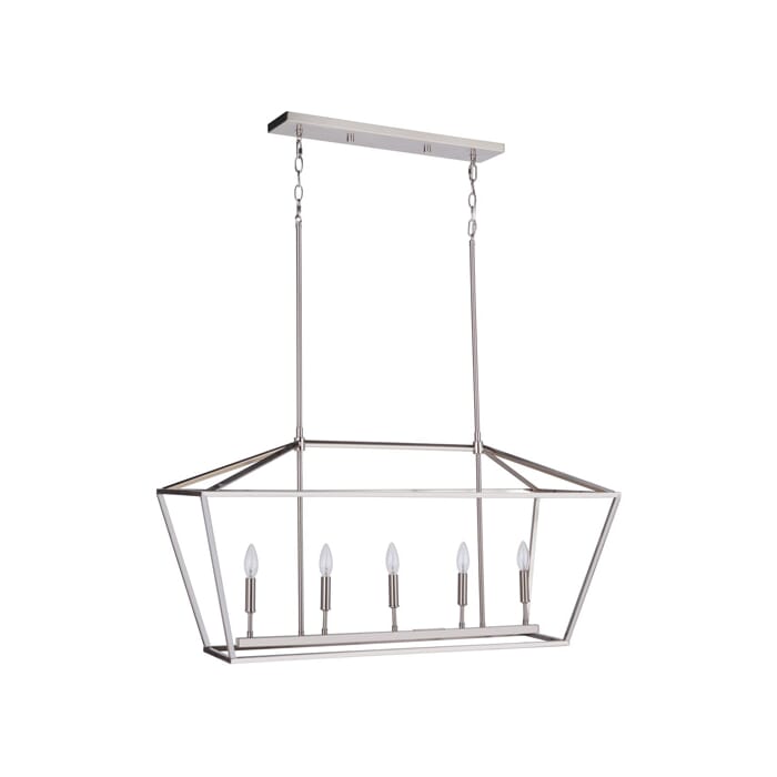 Craftmade Flynt II 5-Light Kitchen Island Light in Flat Black with Brushed Polished Nickel Craftmade Flynt II 5-Light Kitchen Island Light in Flat Black with Brushed Polished Nickel