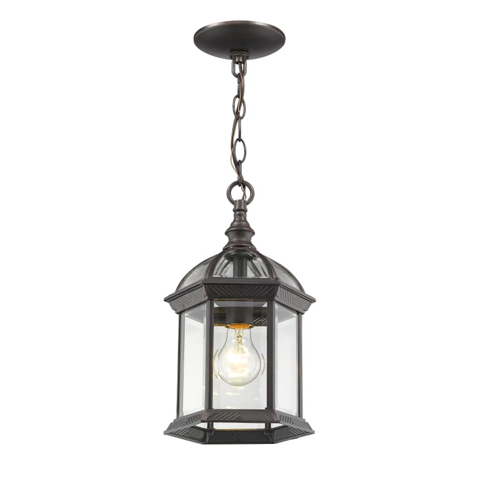 Z-Lite Annex 1-Light Outdoor Chain Mount Ceiling Fixture Light In Rust Z-Lite Annex 1-Light Outdoor Chain Mount Ceiling Fixture Light In Rust