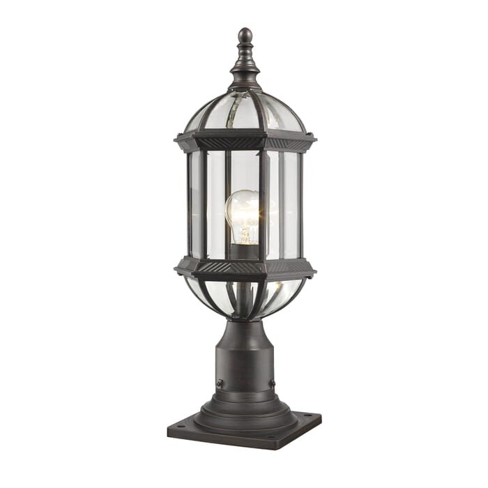 Z-Lite Annex 1-Light Outdoor Pier Mounted Fixture Light In Rust Z-Lite Annex 1-Light Outdoor Pier Mounted Fixture Light In Rust