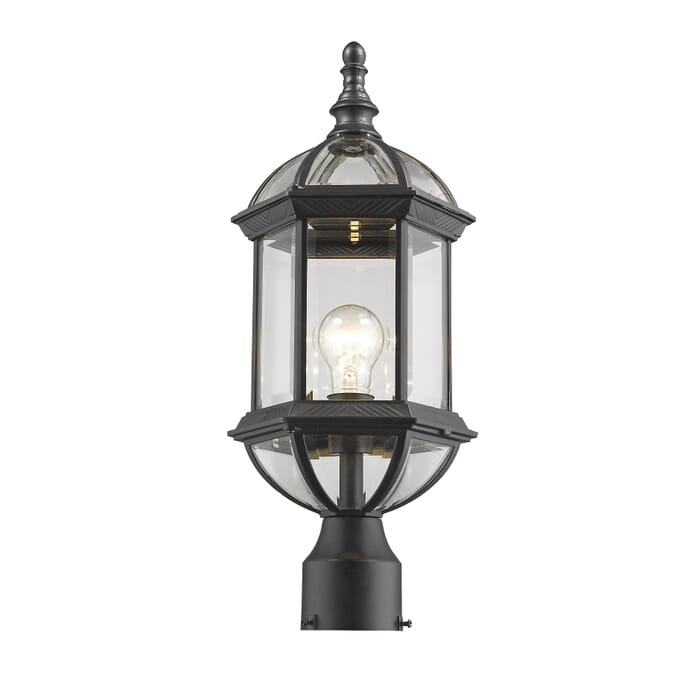 Z-Lite Annex 1-Light Outdoor Post Mount Fixture Light In Black Z-Lite Annex 1-Light Outdoor Post Mount Fixture Light In Black