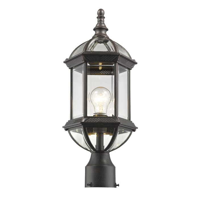 Z-Lite Annex 1-Light Outdoor Post Mount Fixture Light In Rust Z-Lite Annex 1-Light Outdoor Post Mount Fixture Light In Rust
