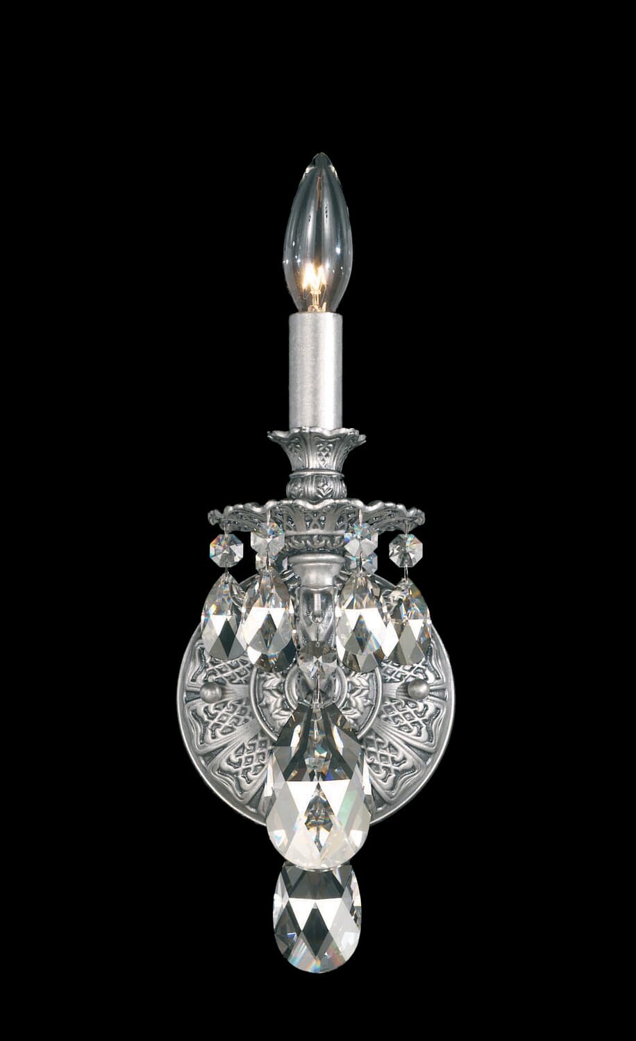 Milano 1-Light Wall Sconce in Antique Silver