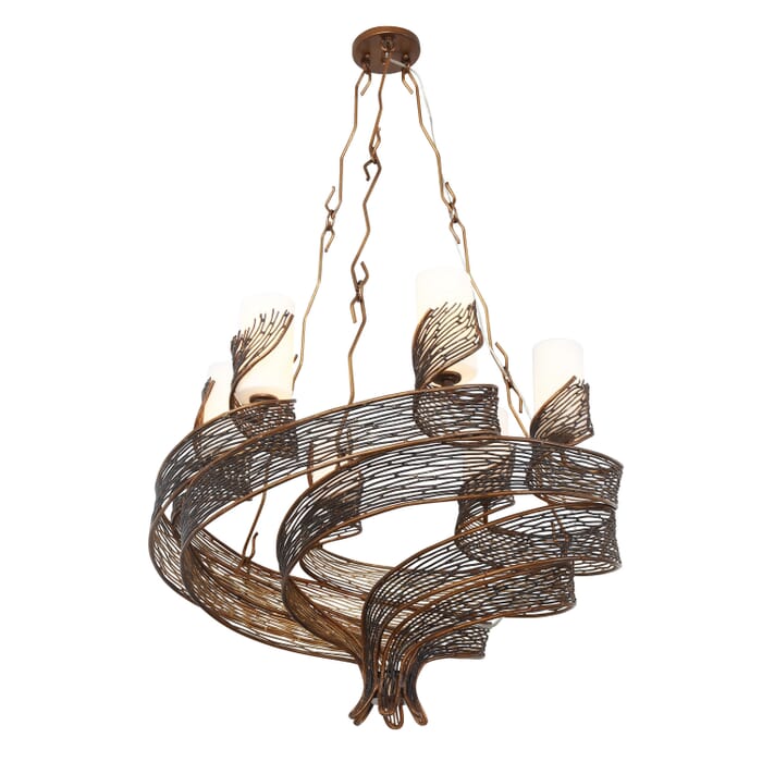 Hammered Ore Six Light Chandelier from the Flow Collection Hammered Ore Six Light Chandelier from the Flow Collection