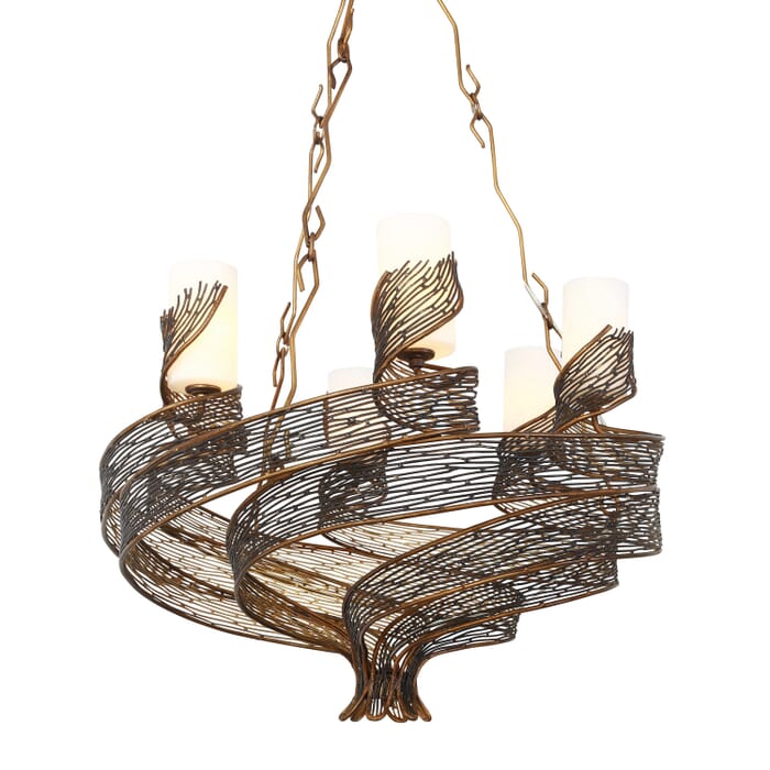 Hammered Ore Six Light Chandelier from the Flow Collection Hammered Ore Six Light Chandelier from the Flow Collection