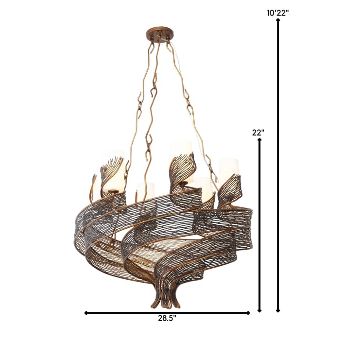 Hammered Ore Six Light Chandelier from the Flow Collection Hammered Ore Six Light Chandelier from the Flow Collection