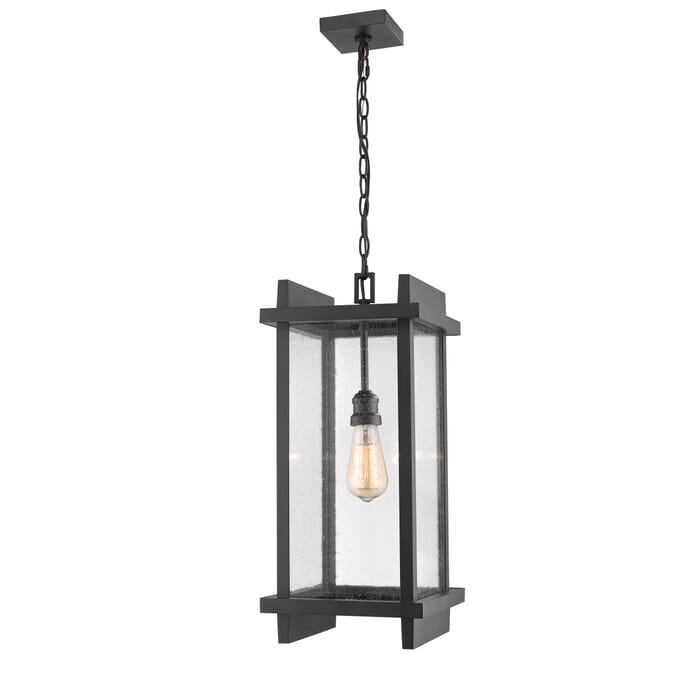 Z-Lite Fallow 1-Light Outdoor Chain Mount Ceiling Fixture Light In Black Z-Lite Fallow 1-Light Outdoor Chain Mount Ceiling Fixture Light In Black