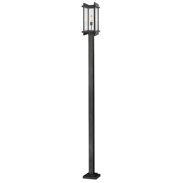 Z-Lite Fallow 1-Light Outdoor Post Mounted Fixture Light In Black Z-Lite Fallow 1-Light Outdoor Post Mounted Fixture Light In Black