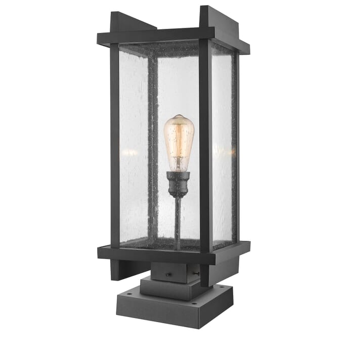 Z-Lite Fallow 1-Light Outdoor Pier Mounted Fixture Light In Black Z-Lite Fallow 1-Light Outdoor Pier Mounted Fixture Light In Black