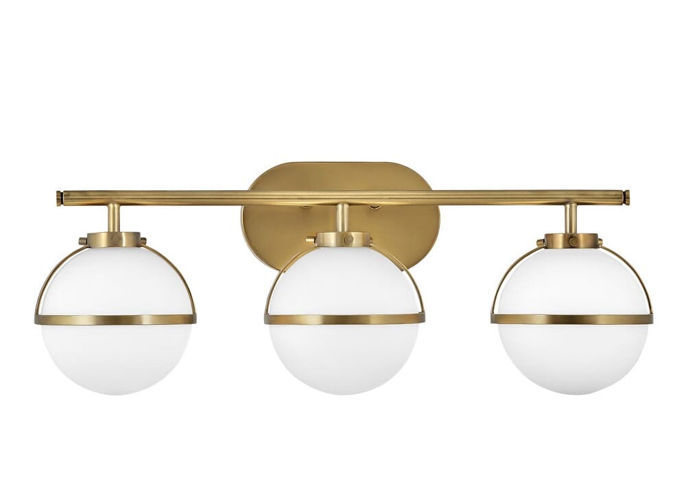 Hinkley Hollis 3 Light Led Bathroom Vanity In Heritage Brass Lights Com Hinkley Hollis 3 Light Led Bathroom, Mid Century Modern Bathroom Light Fixtures