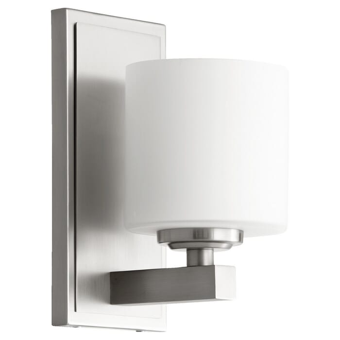 Quorum Transitional 9" Wall Sconce in Satin Nickel Quorum Transitional 9" Wall Sconce in Satin Nickel