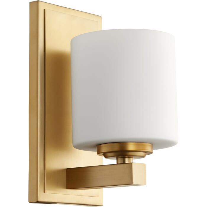 Quorum Transitional Wall Sconce in Aged Brass Quorum Transitional Wall Sconce in Aged Brass