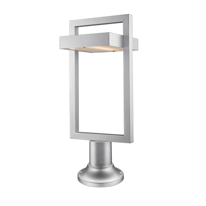 Z-Lite Luttrel 1-Light Outdoor Pier Mounted Fixture Light In Silver Z-Lite Luttrel 1-Light Outdoor Pier Mounted Fixture Light In Silver